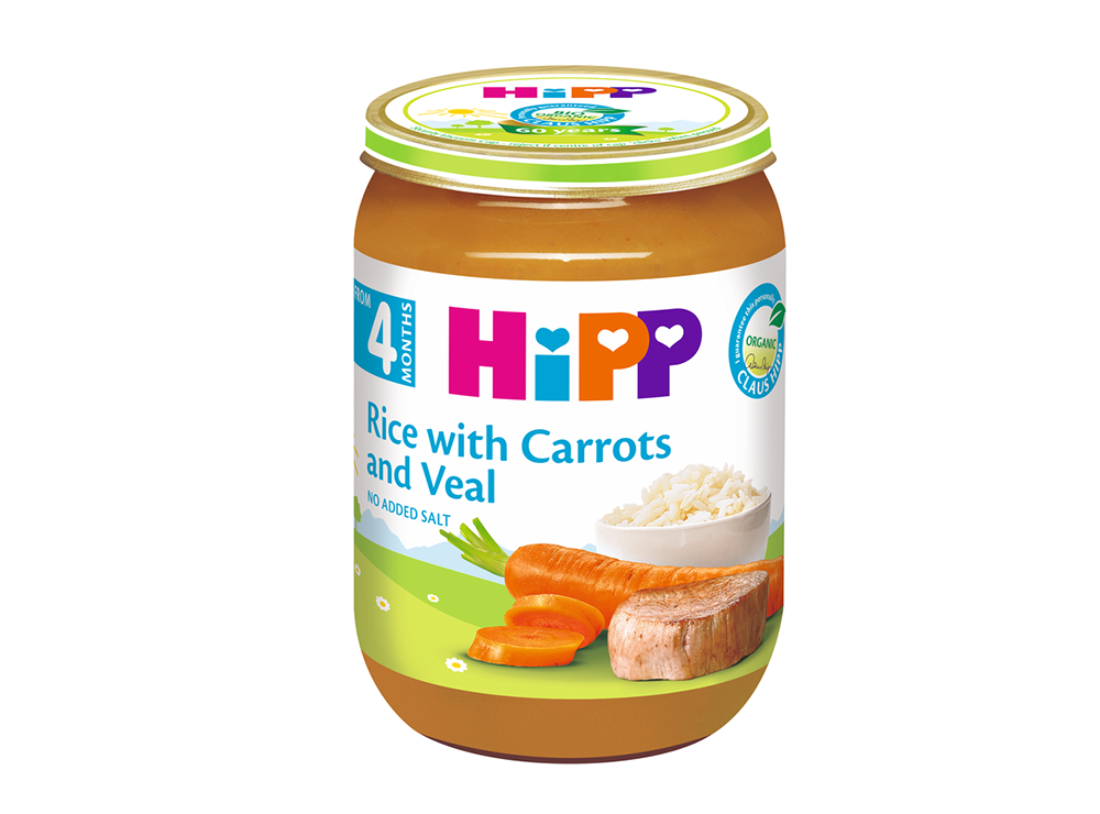 Hipp Rice With Carrots & Veal 190 mg