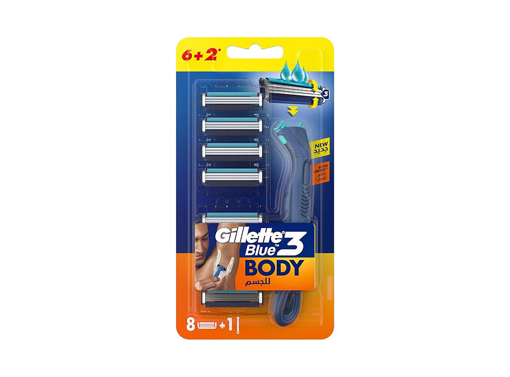 Gillette Blue 3 Body Razor With 6+2 Refills