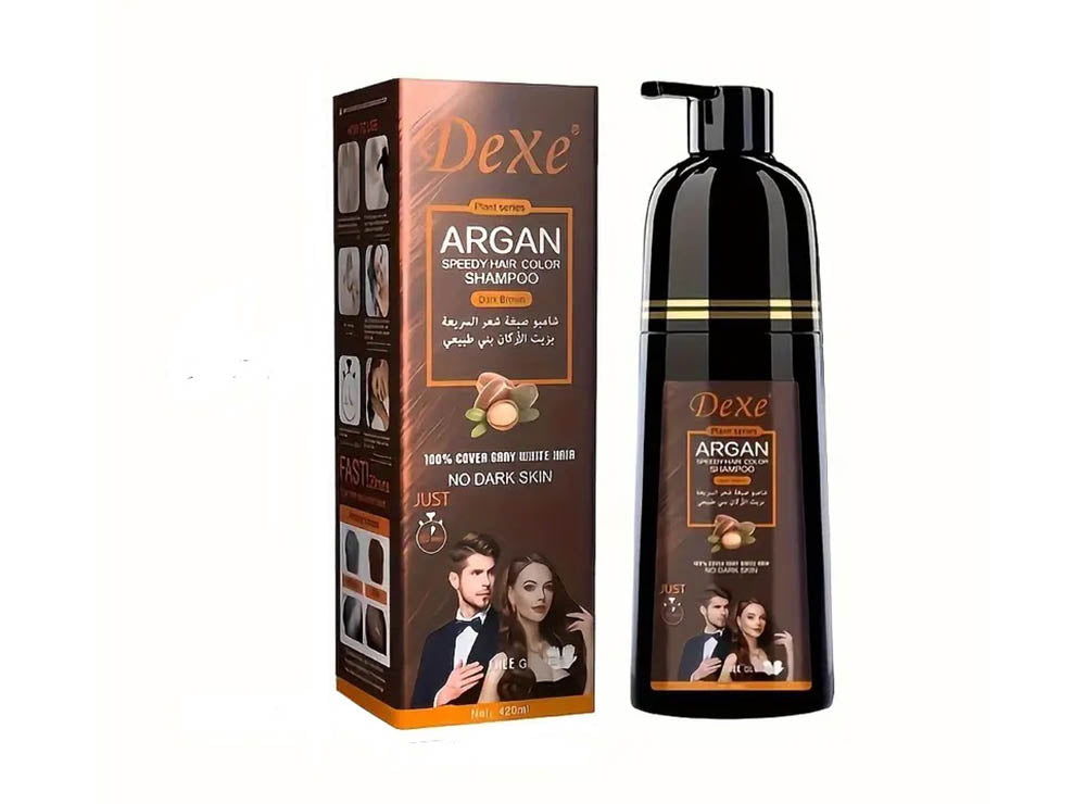 Dexe Argan Hair Color Shampoo Dark Brown 420 ml