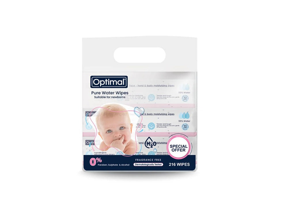 Optimal Baby Pure Water Wipes Pack Opo593 216 pieces