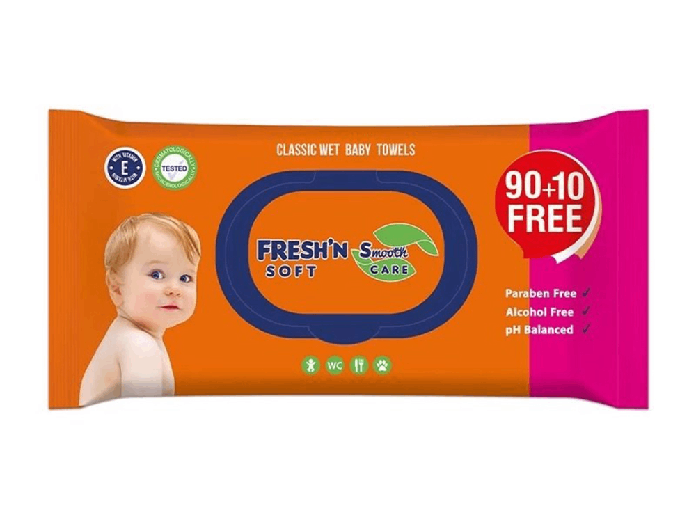Fresh'N Soft Wipes Thick & Flexible 90 pieces