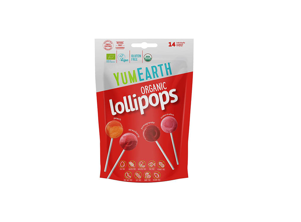 Yum Earth Organic Assorted 4 Flavors Pops 14 pieces