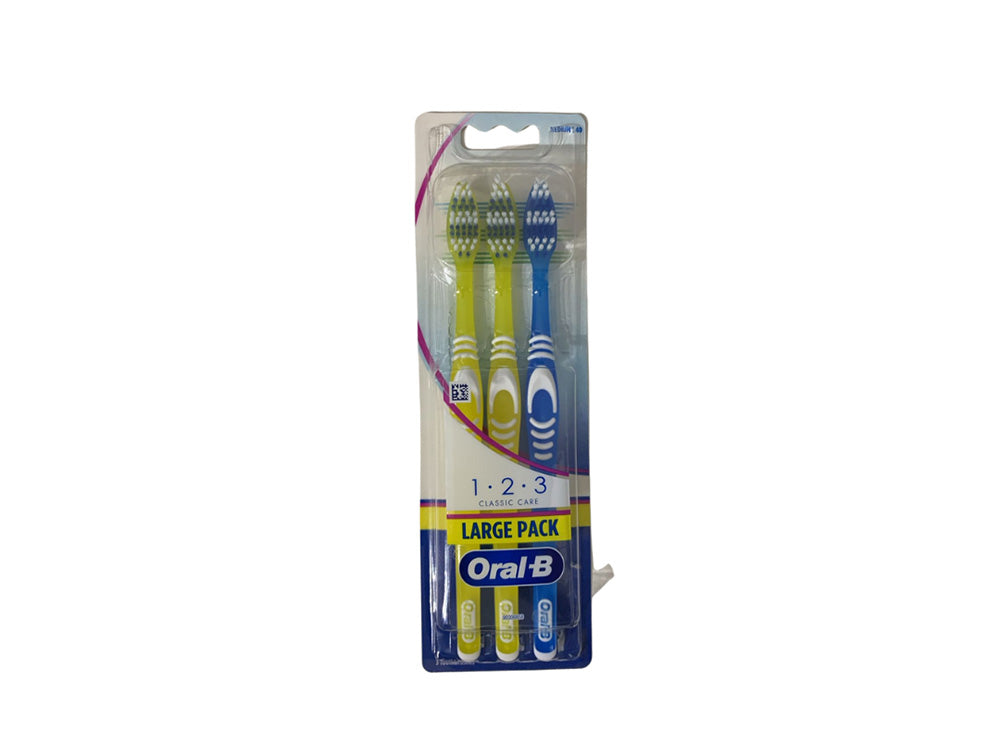 Oral B Tb Classic 1.2.3 Large Pack Medium 3 pieces
