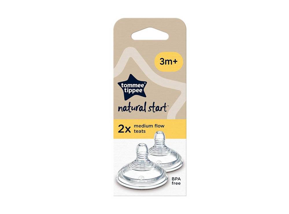 Tommee Tippee Ctn Medium Flow Teats 3M+ 2 pieces