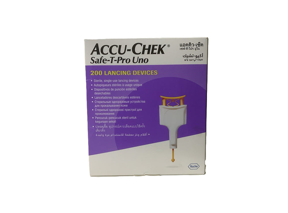 Accu Check Safe T Pro Uno Lancing Devices 200 pieces
