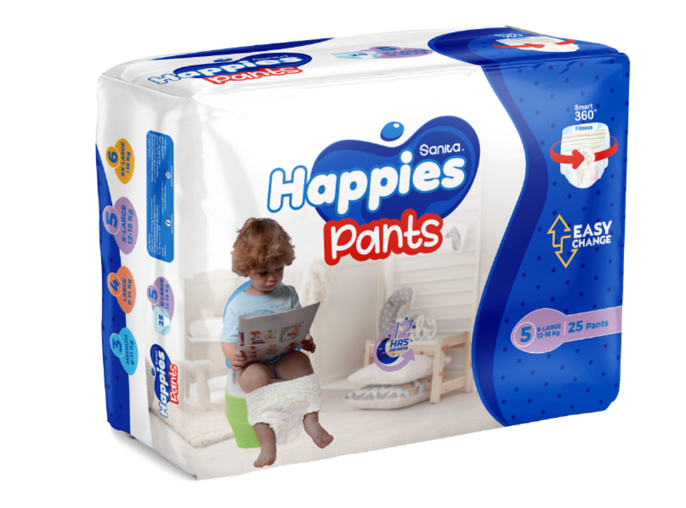 Happies Pants X Lrg (12 18Kg) N5 25 Diapers 25 pieces