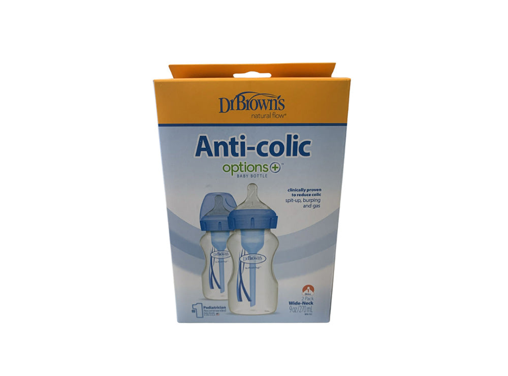 Dr Brown's Options & Anti Colic Wide Neck Bottle Blue Pack 270 ml