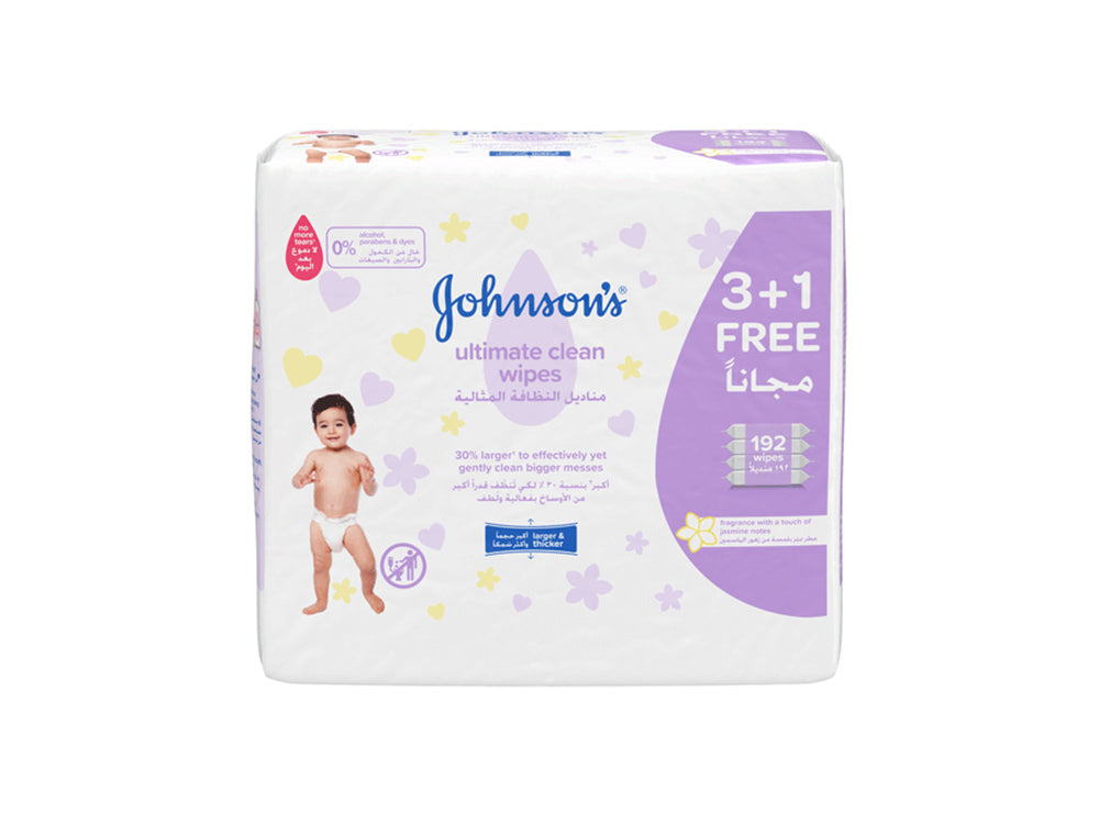 Johnson Baby Wipes Ultimate Clean (3+1) 192 pieces
