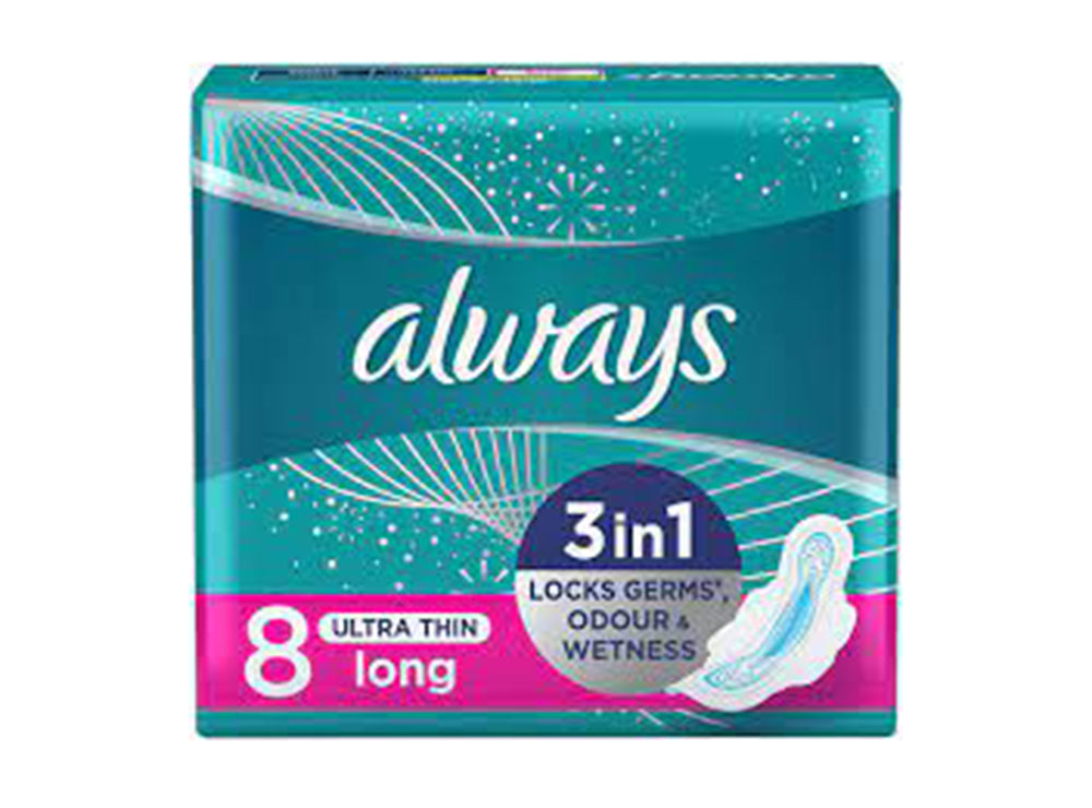 Always Ultra Thin Long With Wings 8 pieces