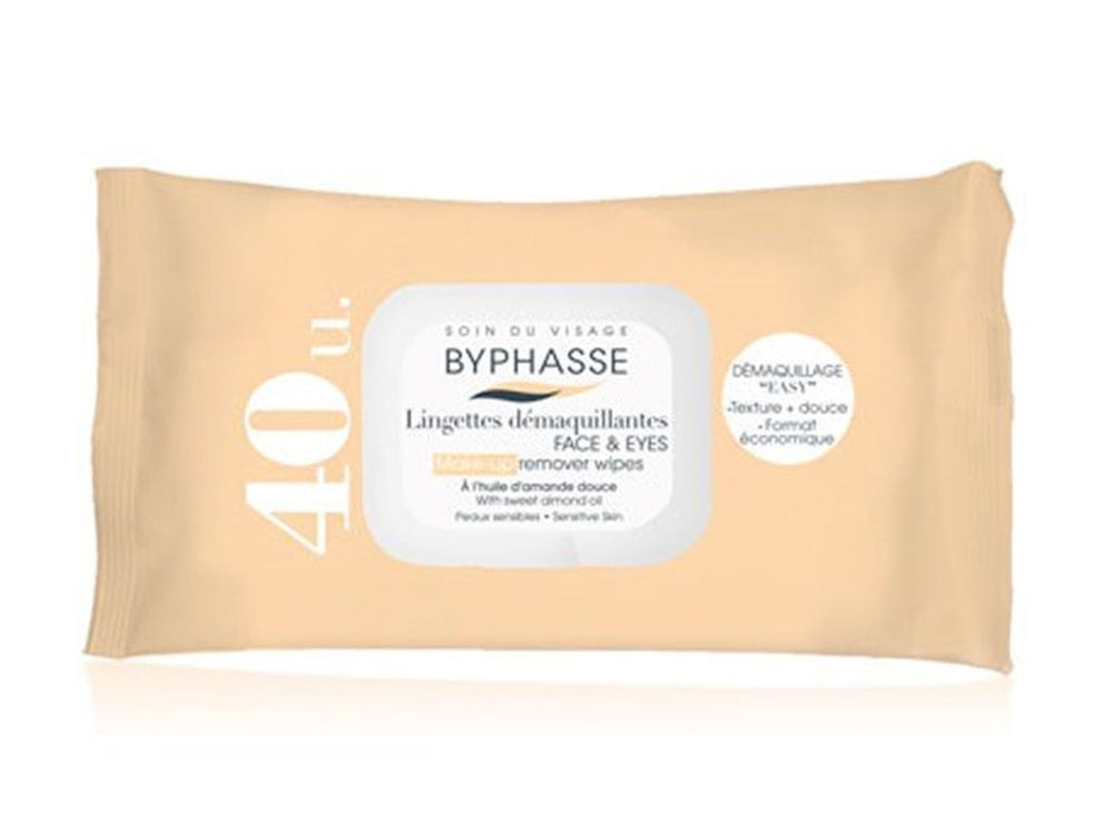 Byphasse Makeup Remover Wipes D'Amande Douce 40 wipes