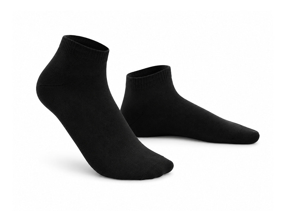 Tourbillon Basic Half Teen Socks Cotton Lycra Black Size 36 To 39