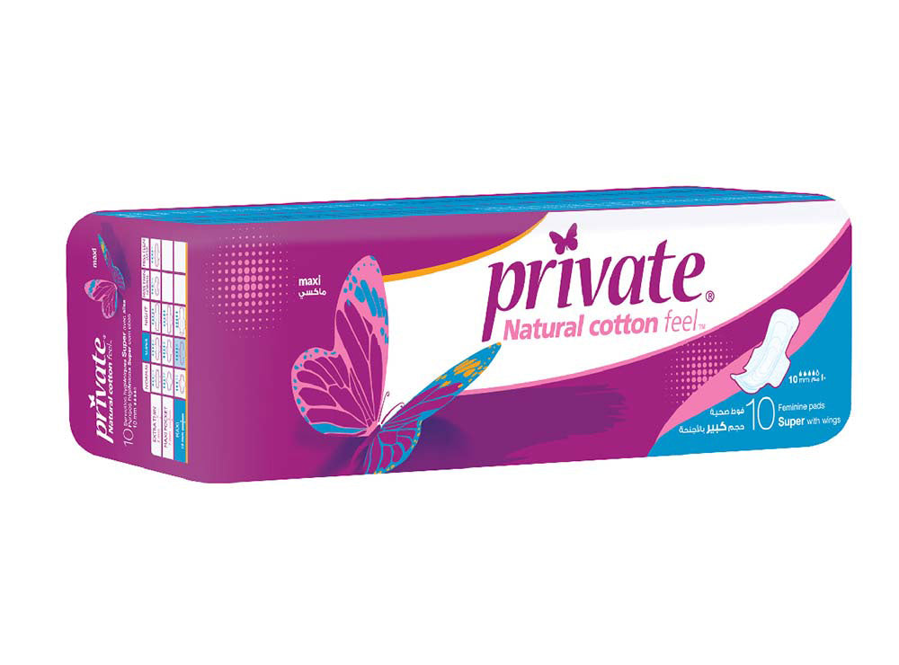 Private Fluffy Maxi With Wings Pads Gm 10 pieces