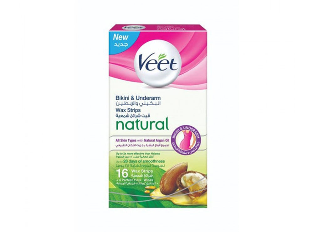 Veet Mini Wax Strips Bikini & Underarm Natural 20 pieces