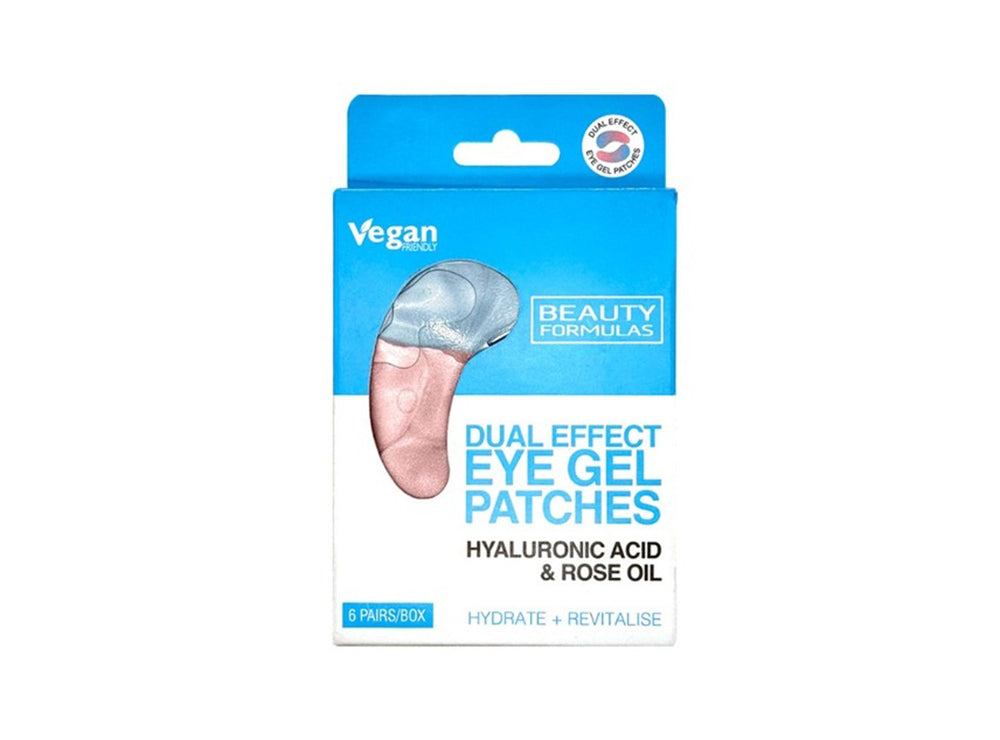 Beauty Formulas Dual Effect Eye Gel Patches Hyaluronic Acid & Rose Oil 6 pairs