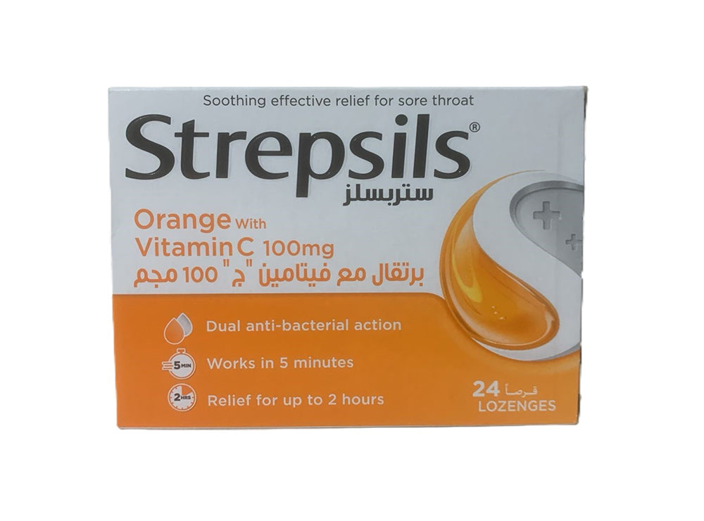 Strepsils Orange + Vit C 24 tabs