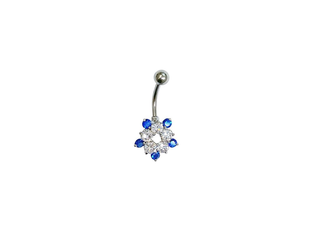Medisept Belly Pierce Jewelry Stainless Steel Single Daisy/Sapphire Bc 70022