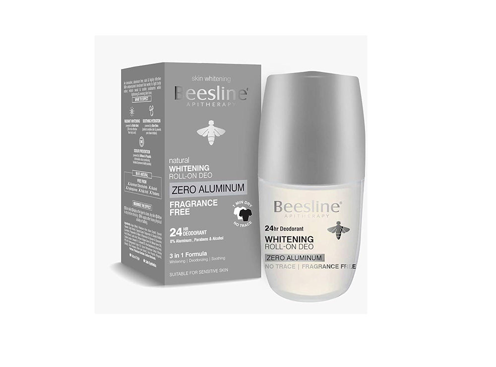 Beesline Men Whitening Roll On Zero Aluminium Fragrance Free 48H 50 ml