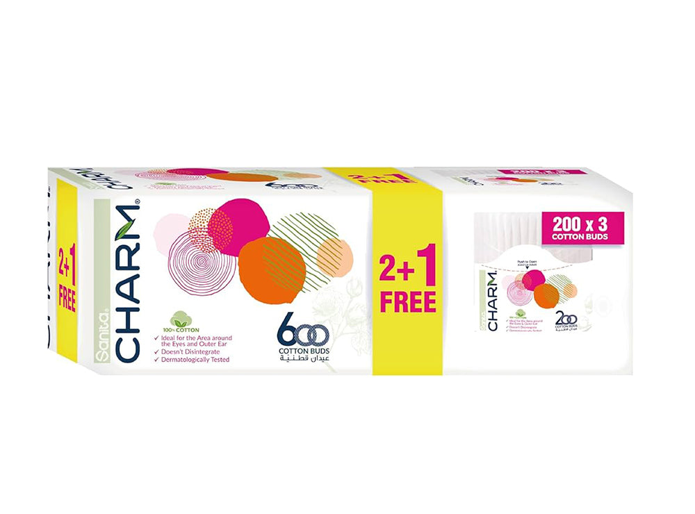 Charm Cotton Tige Monoblok (2+1) 600 pieces