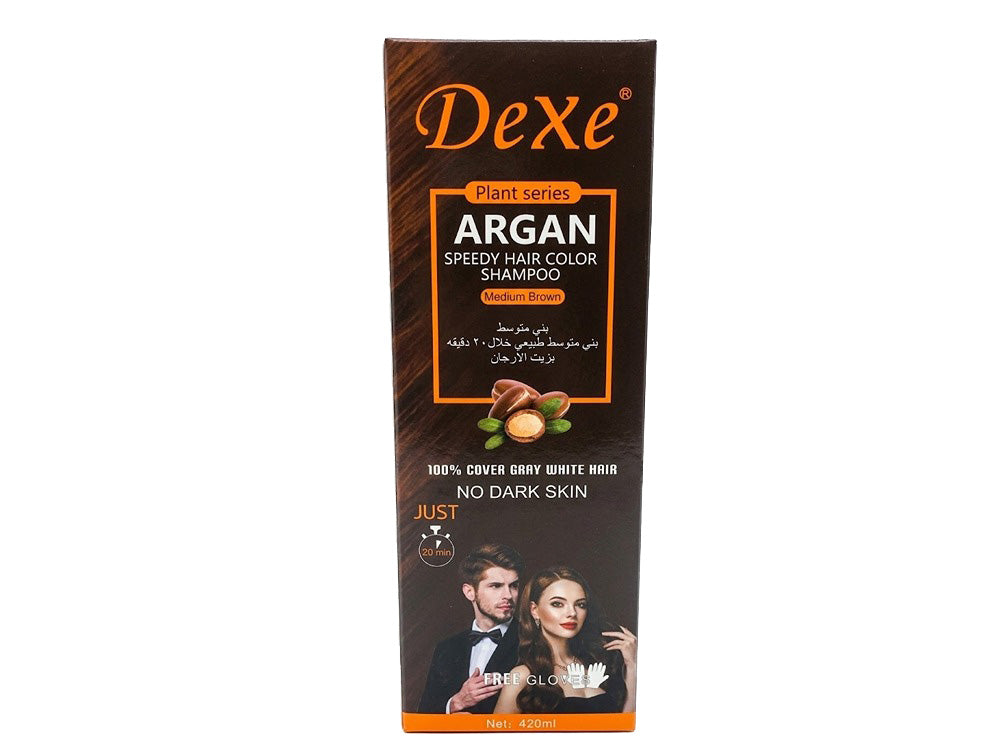Dexe Argan Hair Color Shampoo Medium Brown 420 ml