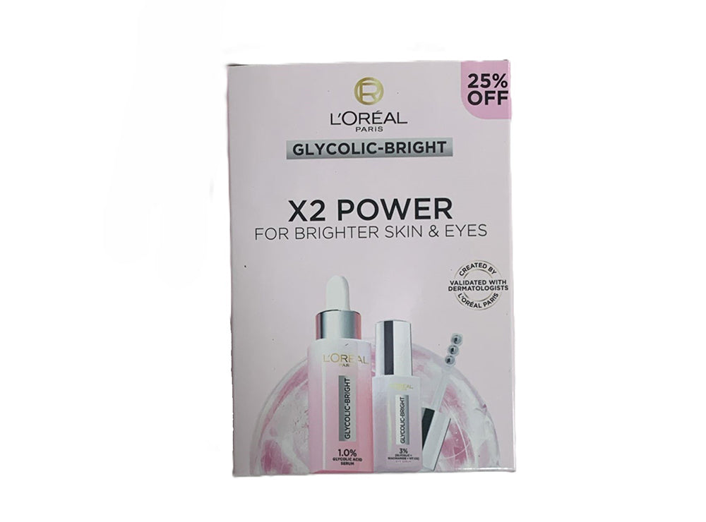 L'Oreal Coffret Glycolic Bright Skin & Eye Serums 2 pieces
