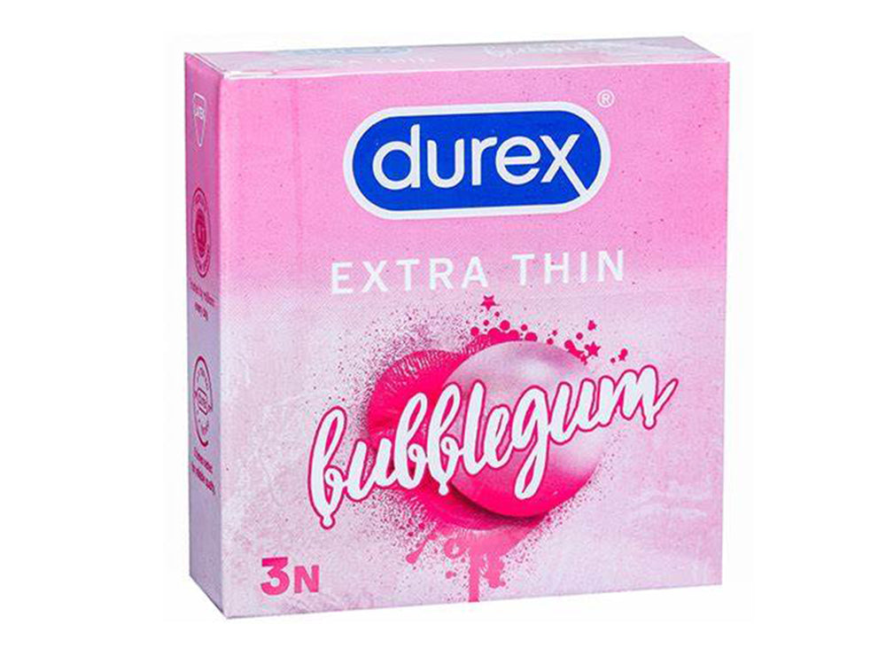 Durex Extra Thin Bubblegum 3 Condoms 3 pieces