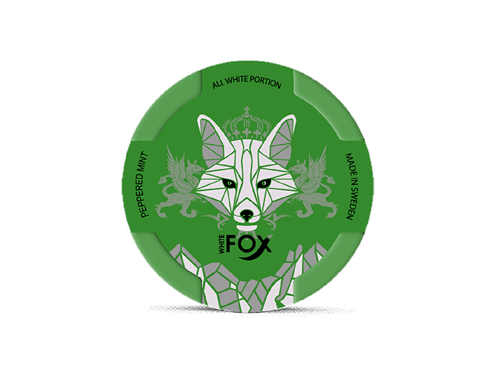 White Fox Smokeless Nicotine Peppered Mint Pouches 15 g