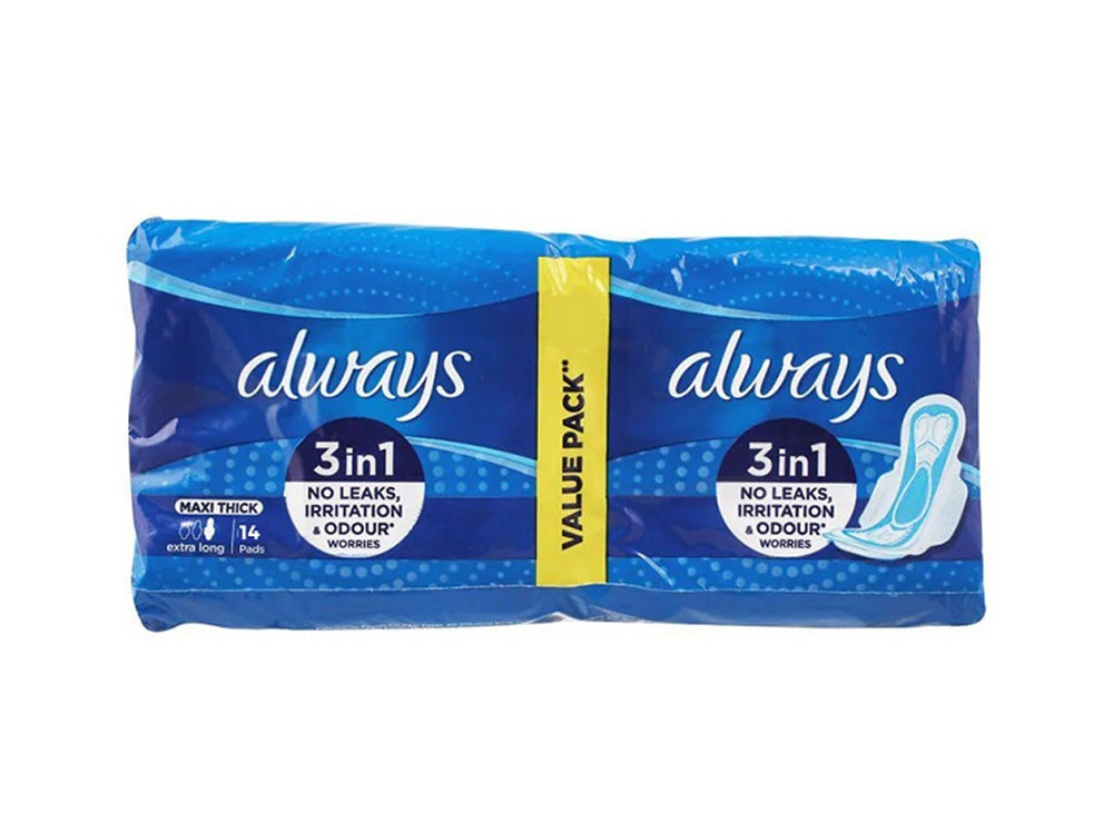 Always Maxi Thick 3In1 Extra Long 14 pieces