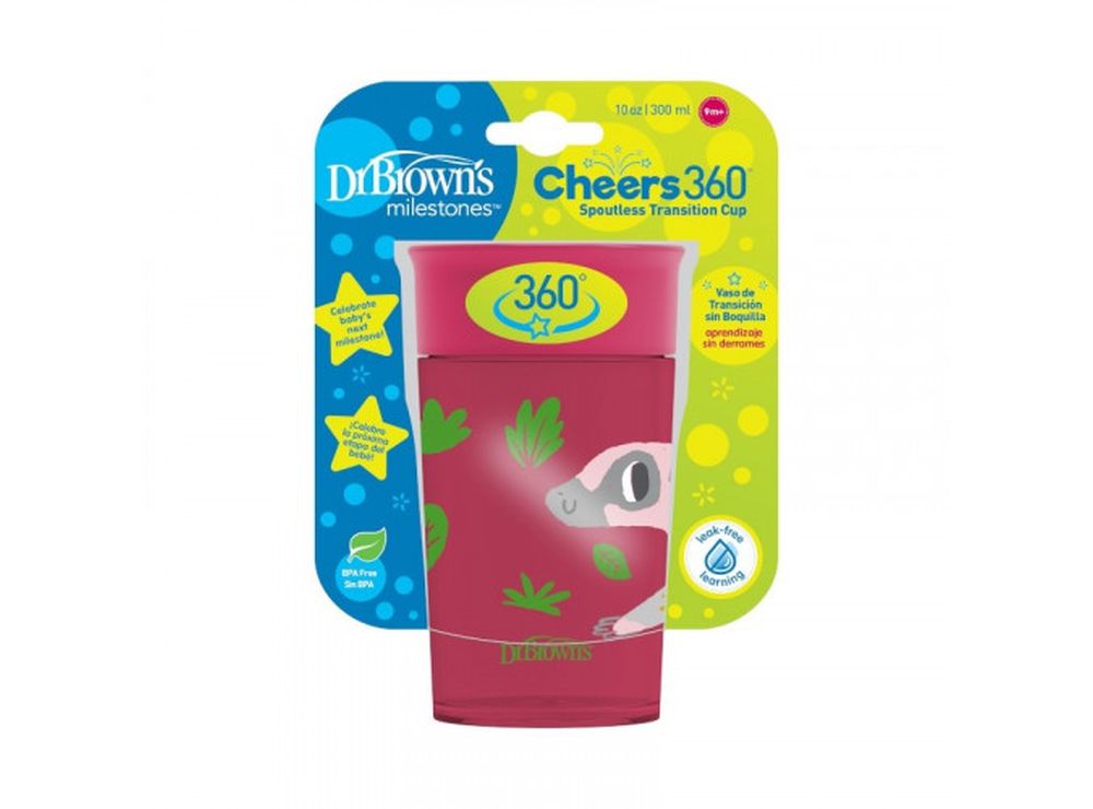 Dr Brown's Cheers 360 Transition Cup 9 Months+ Fushia 300 ml