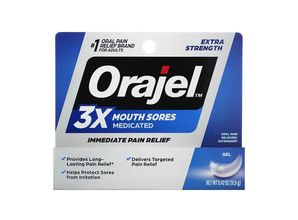 Orajel 3X Medicated For Mouth Sores Gel Extra Strength 11.9 g