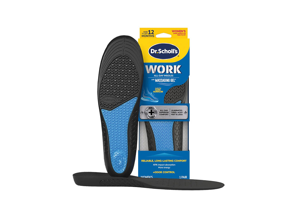 Dr Scholl's Work Insoles With Massaging Gel Women Size 6 To 10 Pair