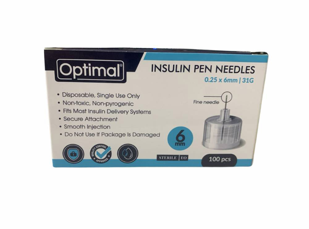 Optimal Insulin Pen Needles 6Mm 131 100 pieces