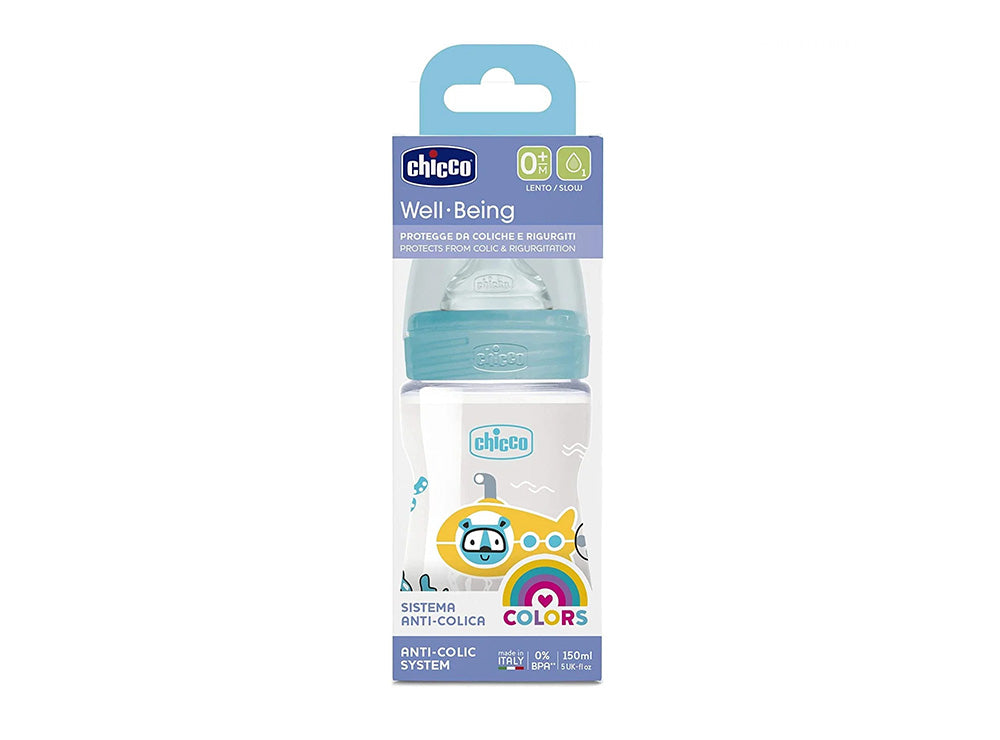 Chicco Biberon 0M+Well Being Slow (Anti Cholic) 150 ml