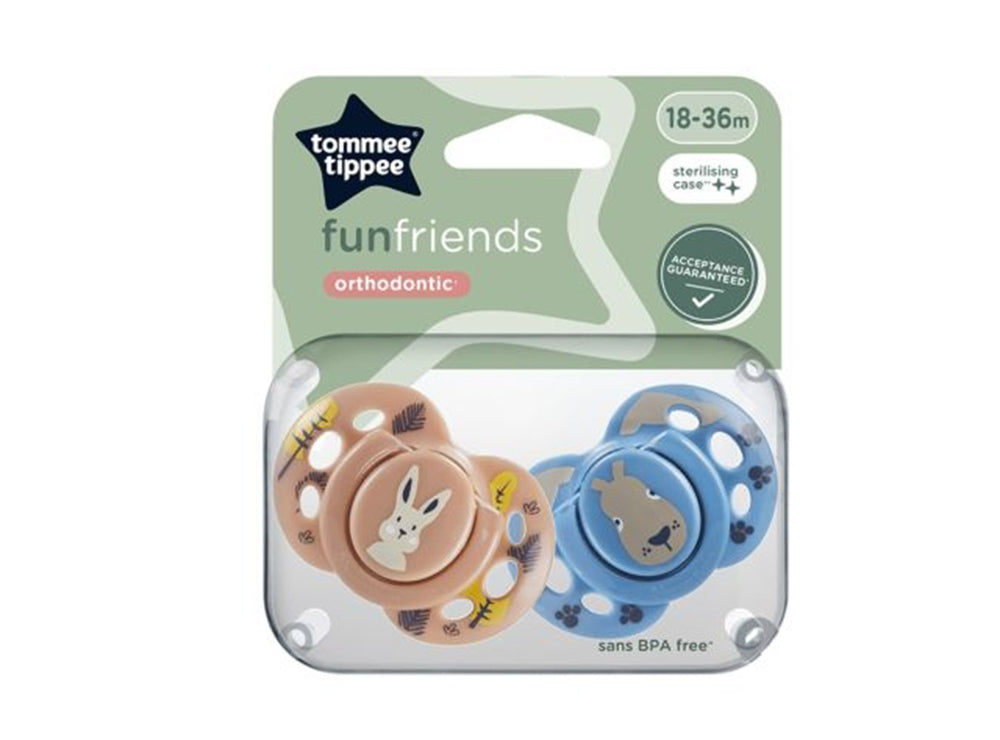 Tommee Tippee Soother Fun Friends Bunny Boy 18-36M 2 pieces
