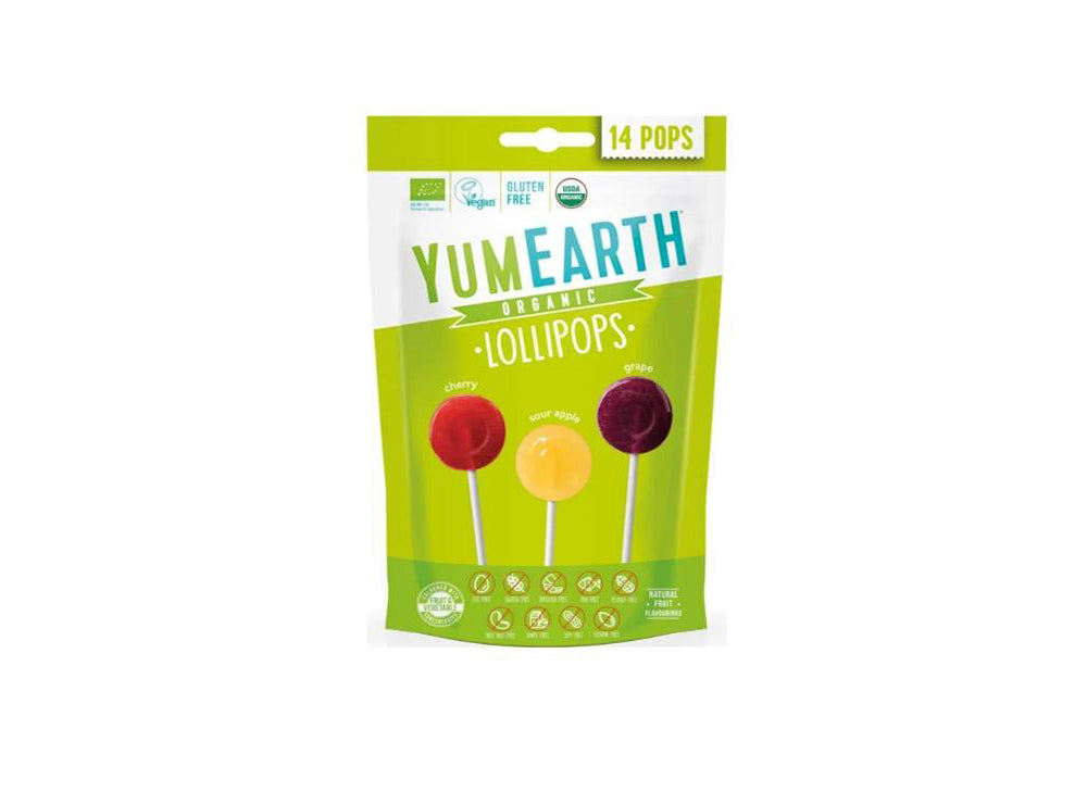 Yum Earth Organic Juicy 3 Flavors Pops Box 14 pieces