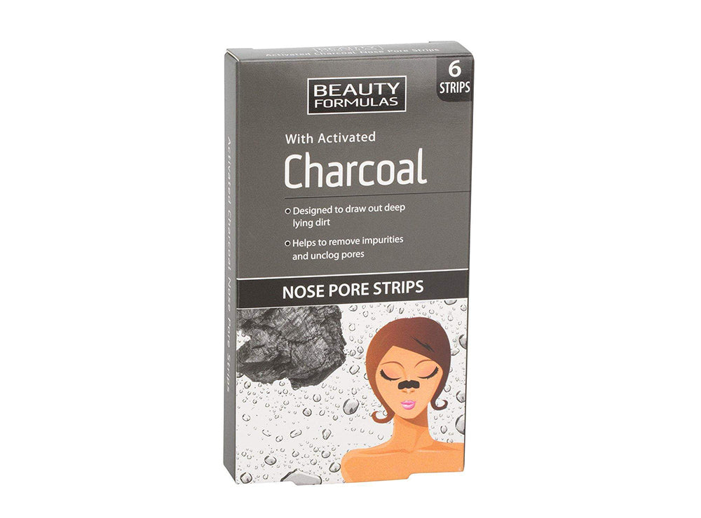 Beauty Formulas Cleansing Nose Strips Activated Charcoal 6 pieces