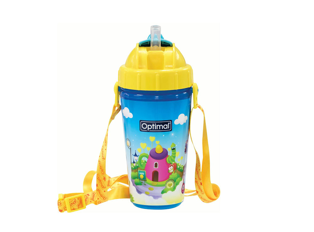 Optimal Silicone Insulated Straw Cup Blue 12M+ 350 ml