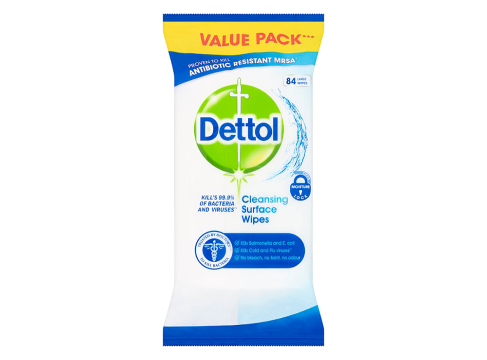 Dettol Antibacterial Wipes Cleansing Surface 84 pieces