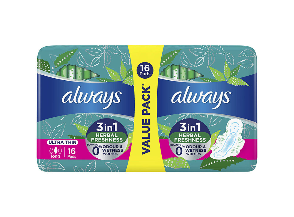 Always Ultra Thin Long With Wings 16 pieces