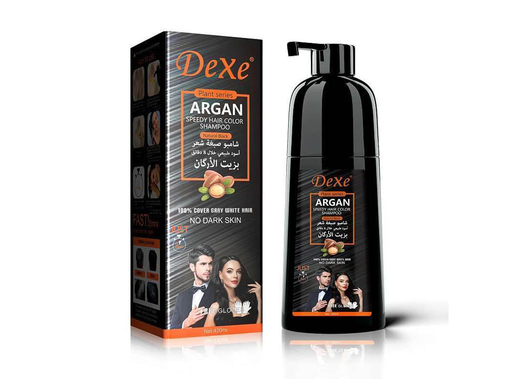 Dexe Argan Hair Color Shampoo Natural Black 420 ml