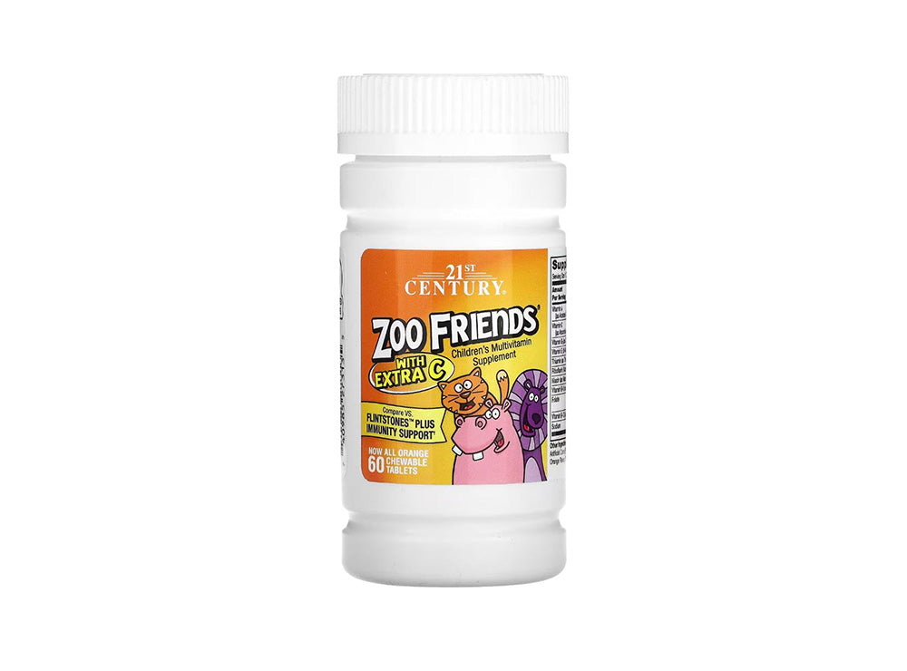 21St Century Zoo Friends With Extra C Orange Chewable Tablets