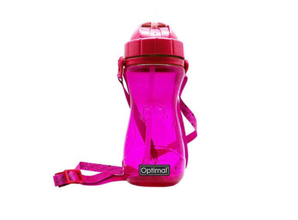 Optimal Silicone Straw Bottle Pink 12M+ 2009 500 ml