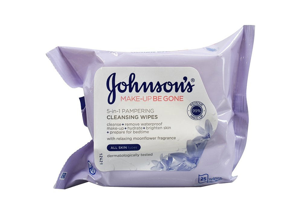 Johnson Make Up Cleansing Wipes All Skin Types Purple 25 pieces