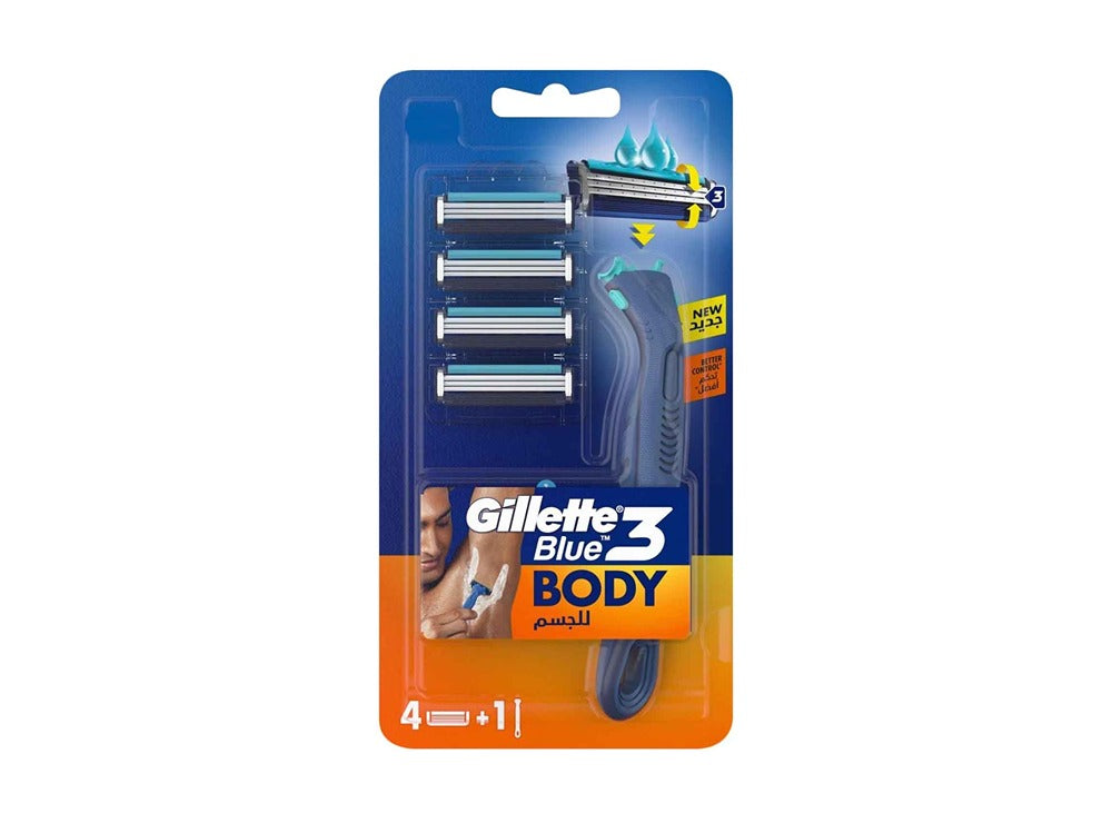 Gillette Blue 3 Body Razor With 4 Refills