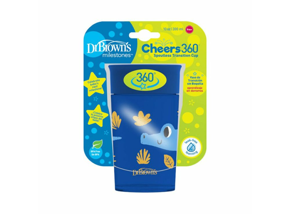 Dr Brown's Cheers 360 Transition Cup 9 Months+ Blue 300 ml