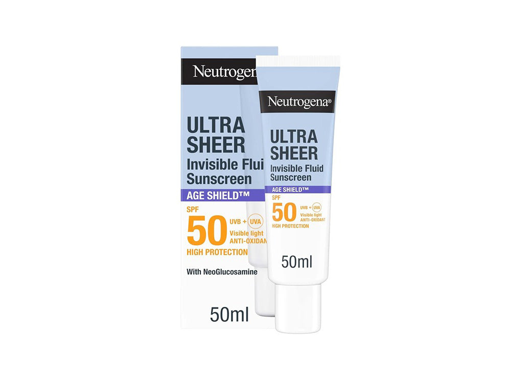 Neutrogena Ultra Sheer Invisible Fluid Sunscreen Age Shield Spf50 50 ml