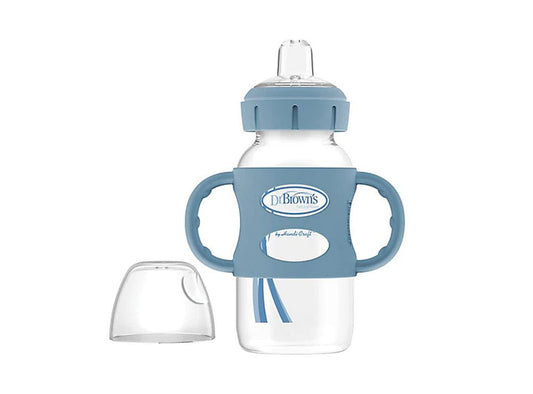 Dr Brown's Sippy Bottle With Handles 6 Months+ Blue