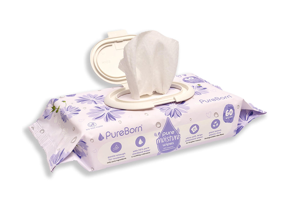 Pureborn Wipes With Organic Calendula Lotion 60 pieces