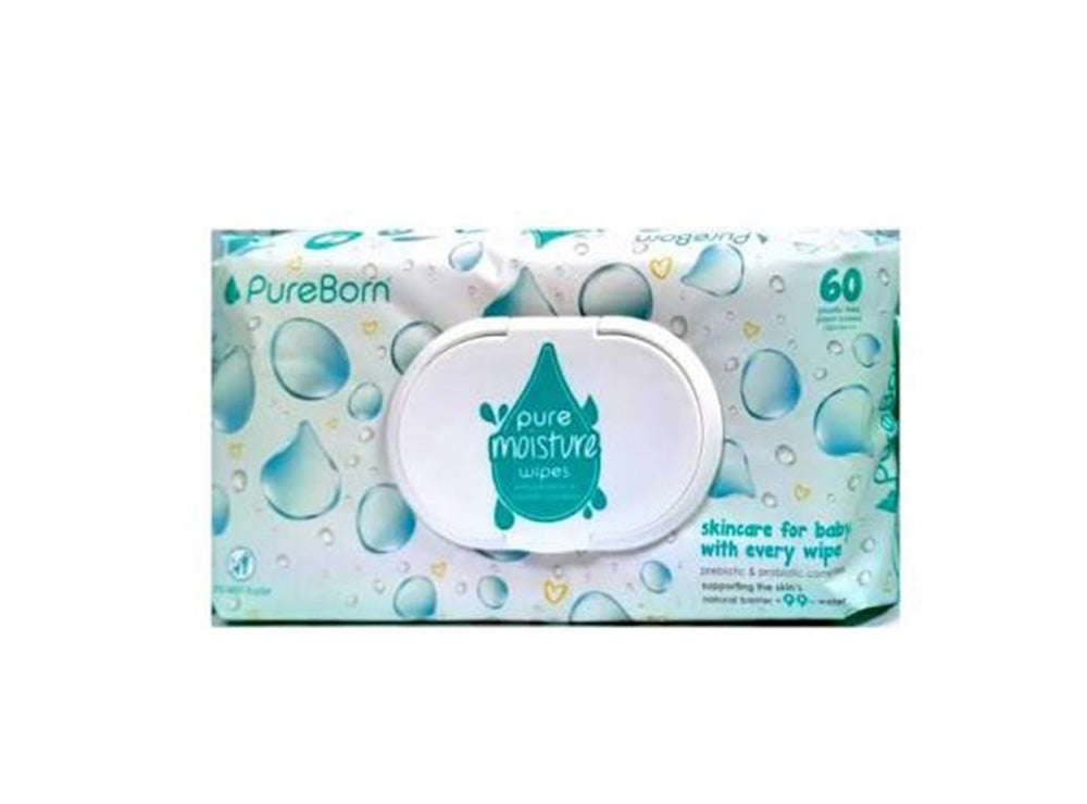 Pureborn Pure Moisture Water Wipes 60 pieces