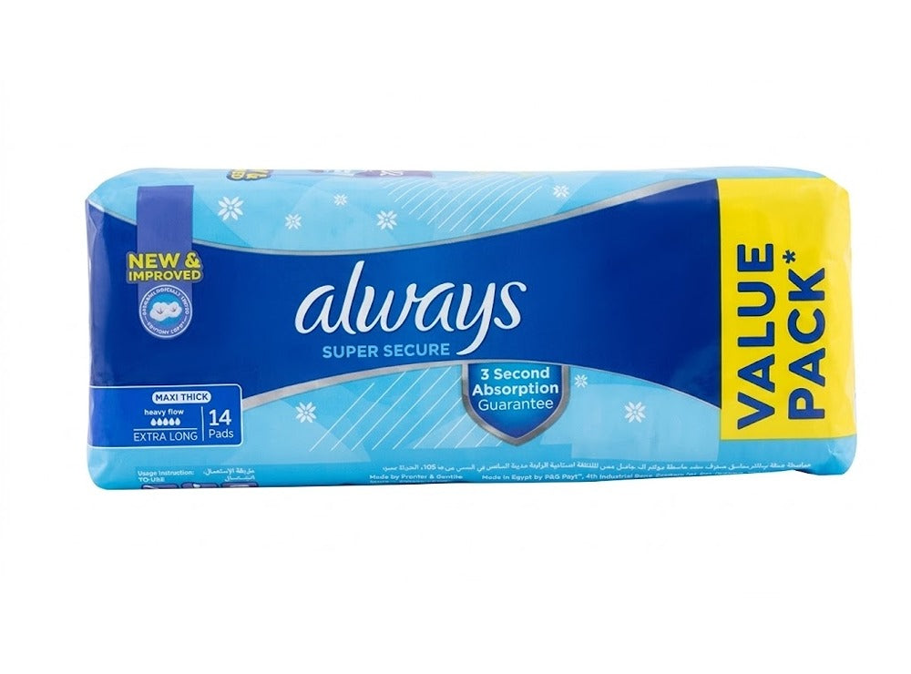 Always Maxi Thick 3In1 Extra Long 14 pieces