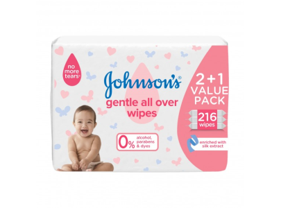 Johnson Baby Wipes Gentle Care (2+1 Free)
